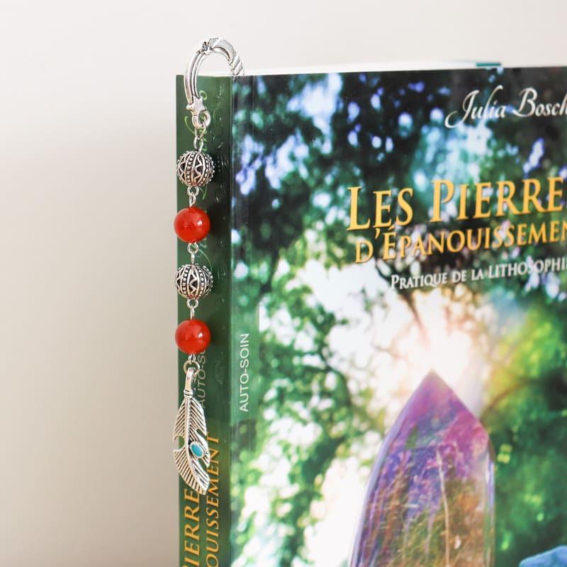 Rigid fine stone bookmark - Carnelian